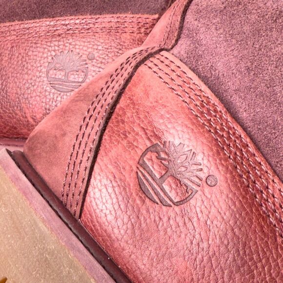Timberland Premium Dark Red Burgundy Nubuck Waterproof Classic Boots Womens 9 - Picture 10 of 16